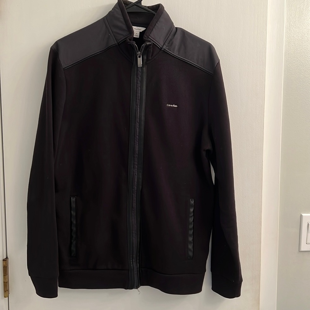 Mens Size Medium Black Calvin Klein Zip-Up